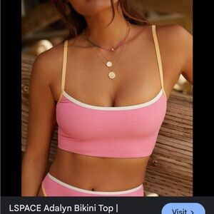 L*Space Pink and Yellow Bikini Top